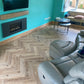 Lusso Portofino Herringbone Voyager Oak Glue Down LVT Vinyl Flooring