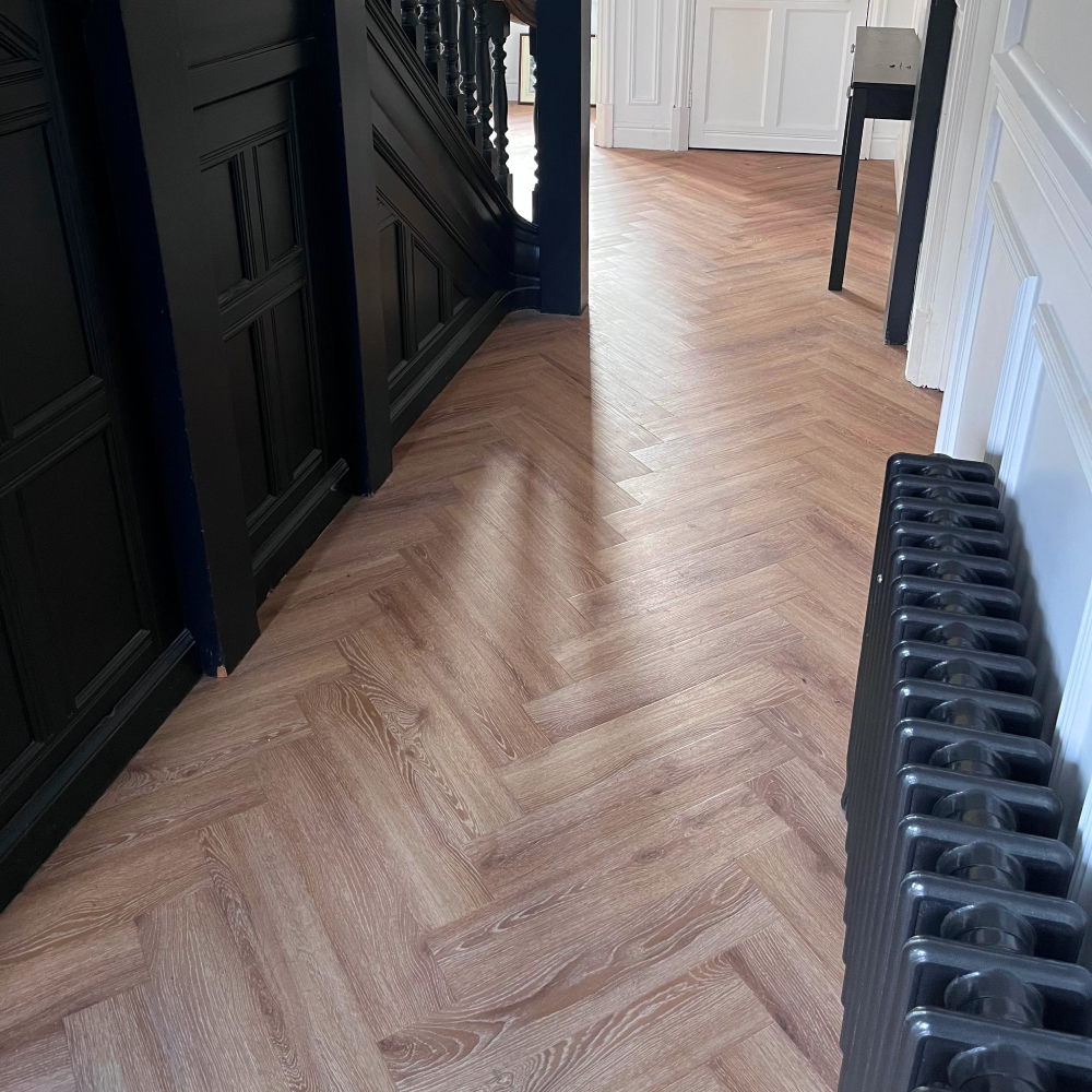 Lusso Portofino Dry Back Herringbone Sunshine Oak