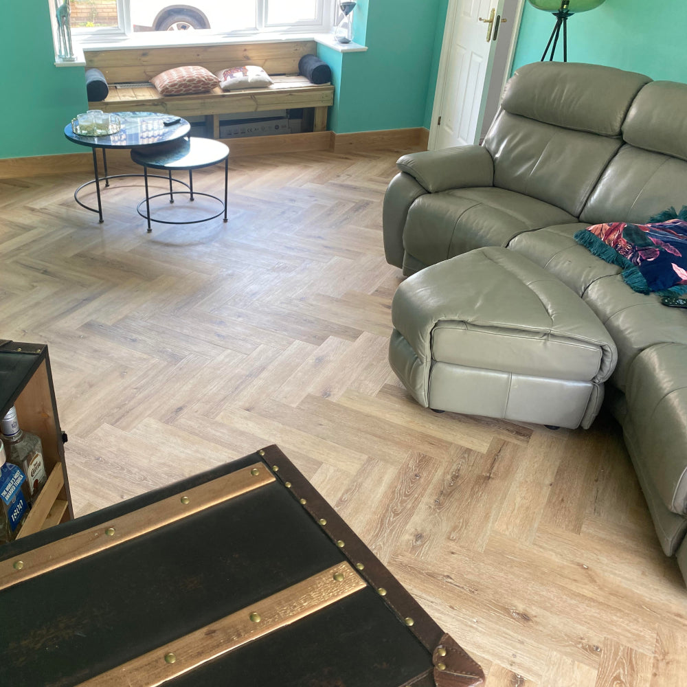 Lusso Portofino Herringbone Voyager Oak SPC Click Vinyl Flooring