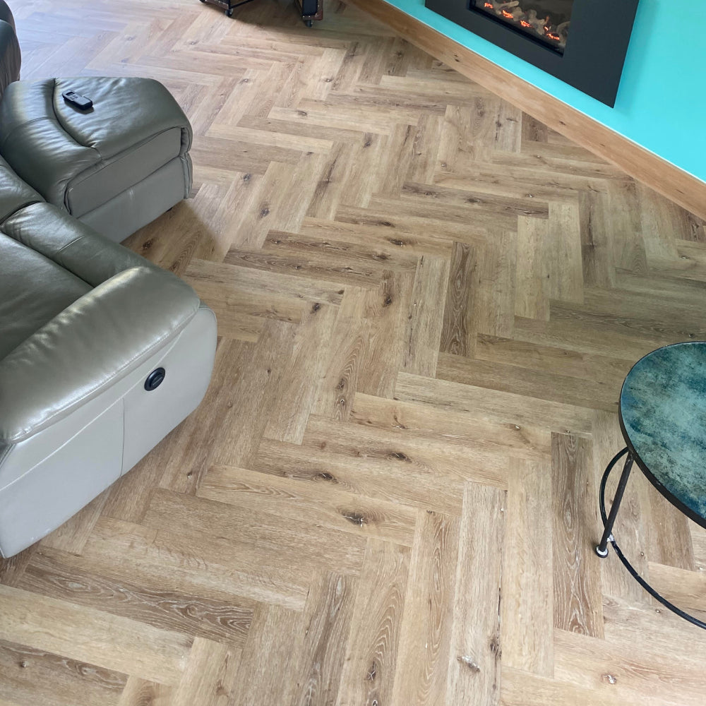 Lusso Portofino Herringbone Voyager Oak SPC Click Vinyl Flooring