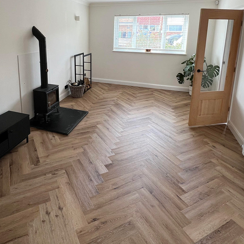 Lusso Portofino Herringbone Voyager Oak SPC Click Vinyl Flooring