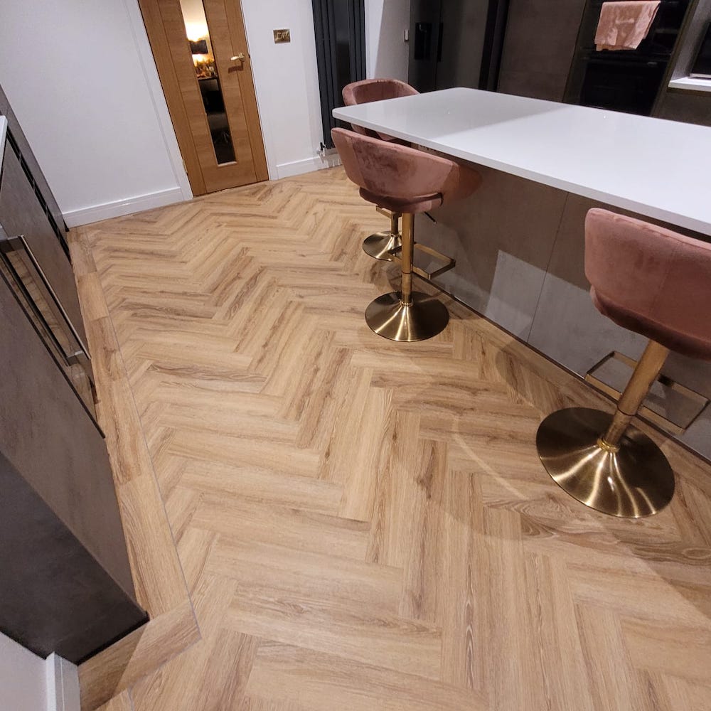 Lusso Portofino Rigid Core Herringbone Sunshine Oak