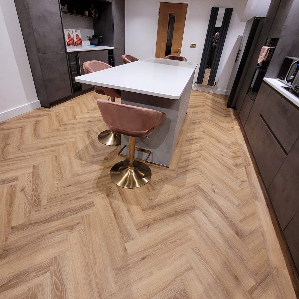 Lusso Portofino Rigid Core Herringbone Sunshine Oak