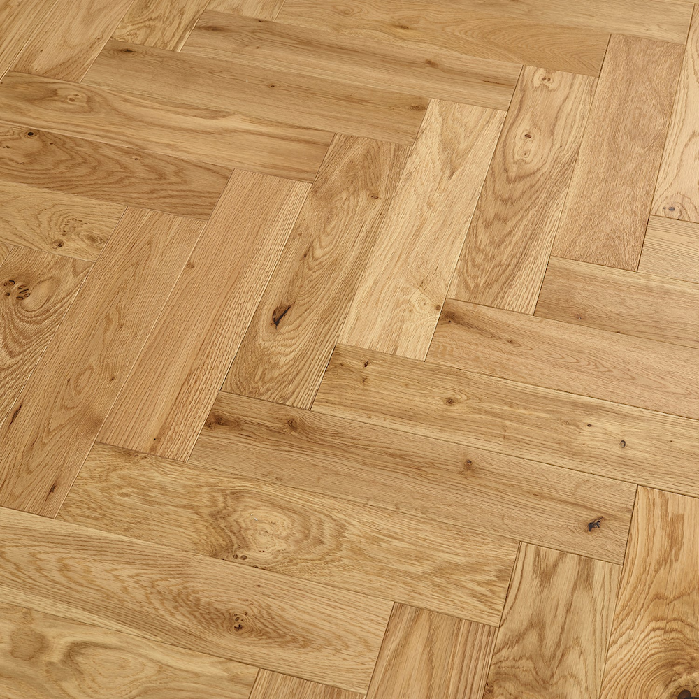 Lusso Carrara Luxe Natural Brushed & Oiled Oak Herringbone Engineered Wood Flooring