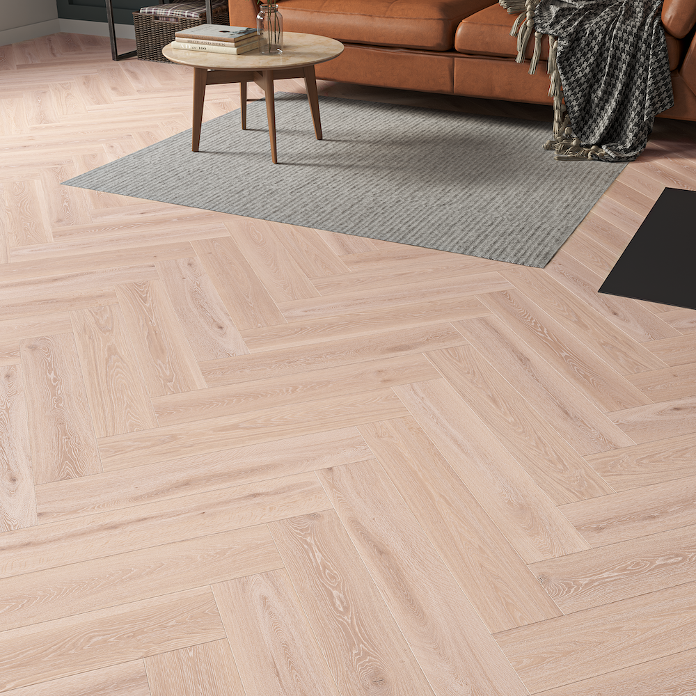 Lusso Ercolano Heather Oak Herringbone SPC Click Vinyl Flooring