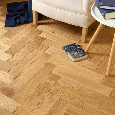 Lusso Venice Luxe Natural Oak Brushed & Oiled 20/6 mm Herringbone Engineered Wood Flooring